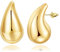 EXGOX 18K Ohrringe Dupes Chunky Goldene Ohrringes Damen Gold Ohrringe Hypoallergene Vergoldete Leichte Waterdrops Hollow ür Damen Mädchen 20/30/40mm