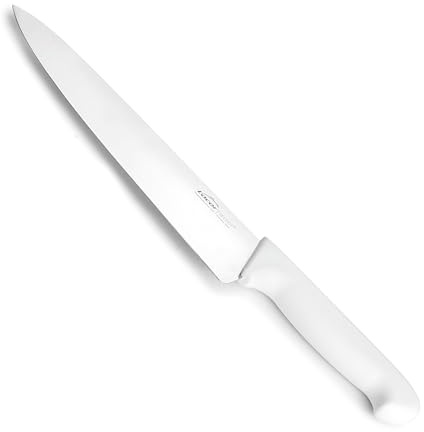 LACOR - 38314 - Coltello da cucina, coltello da pasticceria e latticini Select, acciaio inossidabile, taglio deciso e bilanciato, manico ergonomico in TPV bianco e antiscivolo, 25 cm