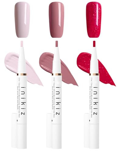 3 Farben One Step UV Gel Nagellack Set - Gellack Pen Soak off Gel Ideal für zu Hause
