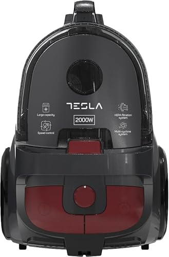 TESLA BGL501EU Aspirateur sans sac | Puissance : 800 W | Rayon : 9 m | Niveau sonore : 83 dB | Multi-cyclonique | Filtre HEPA | Tube télescopique en métal | Brosse parquet | Petite buse pour canapé et