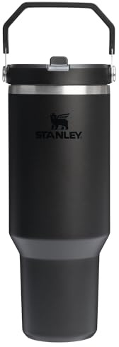 Stanley IceFlow 2.0 Flip Straw Tumbler with Handle 40 oz | Twist On Lid and Flip Up Straw | Leakproof Water Bottle | Insulated Stainless Steel | BPA-Free | Black 2.0