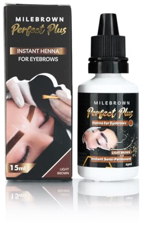 MILEBROWN PERFECT PLUS Eyebrow Henna, for natural-looking coloring, 15 ml (Light brown)