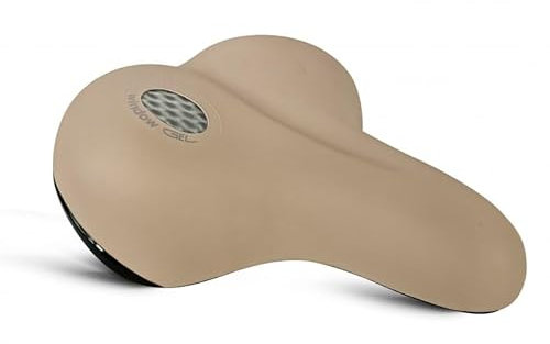 Fahrradsattel für Citybike, Rennrad, aus Leder, bequem, window gel, Farbe Creme für Damen und Herren