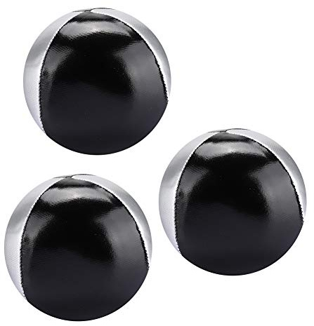 Palla da Giocoleria di Alta qualità Giocolieri a Sacco Resistenti Allo Strappo Argento 3 Pezzi 120 G Pelle PU Leggera