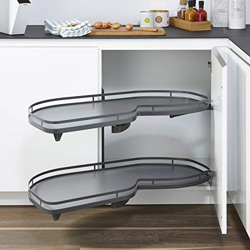 Lemans II anthrazit Links ausschwenkend für Eckschrank mit 45 cm Türbreite und Lichter Schrankhöhe von 650-800 mm Eckschrankauszug Schwenkauszug von SO-TECH®