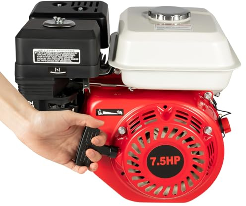Motore a benzina 7.5 HP 4 tempi OHV motore a benzina 5.1 KW 3600 giri/min motore a terra con allarme olio (bianco rosso) (rosso e bianco)