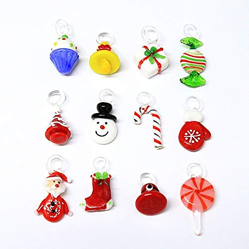 LiuliuBull L Festival de árbol de Navidad de Cristal Adornos de Fiesta para el hogar con Mini Lindo 12pcs Pájaro A Hecho A Mano Colgante Accesorios de Decoración de Navidad