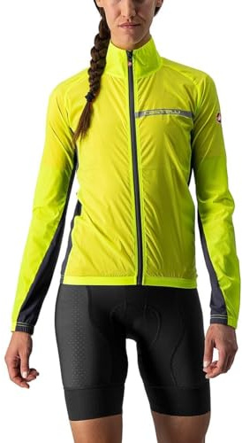 CASTELLI Damen Squadra St. W Jkt Jacket, Gelbes Fluo/Dunkelgrau, M EU