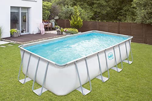 Summer Waves Pool, grau, Stahl/PVC, 549 x 274 x 132 cm, rechteckig, Gartenpool