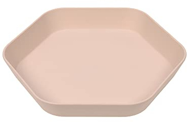 LÄSSIG Kinder Teller Kindergeschirr ohne Melamin, BPA-frei, aus Biokomposit/Plate Geo, powder pink