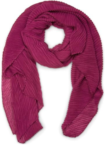 styleBREAKER Damen Schal fein gekreppt | Leichter Plissee-Schal für stilvolle Looks | Elegantes Halstuch mit fließenden Falten | Modisch Vielseitig & Angenehm weich | 96 x 192 cm, Farbe:Violett