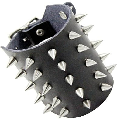 Punk Stil Lederarmband für Herren mit Nieten Verstellbares Schwarzes Wrist Strap für Biker und Rocker Einzigartiger Schmuck für Dekoration und Alltag