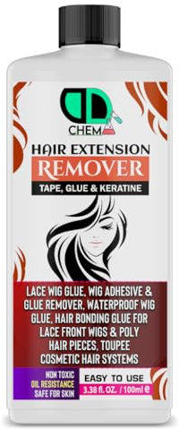 DD Teck Bond & Tape Remover Super Solvent, Hair Extensions Remover Easy to Use Citrus Oil Enriched Adhesive Tape Wig Glue Dissolvent Gentle on skin best multipurpose remover Alcohol free (100ml Cap)