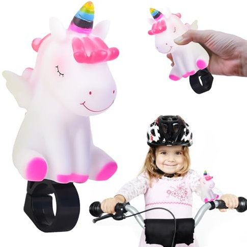 KERANEET Fahrradhupe Kinder Fahrrad Lustige Hupe Einhorn Fahrrad-Quetschhupe Cartoon Motorrad Fahrradglocken Fahrradglocke Jungen Mädchen für Geburtstag Kinderfahrrad Roller Zubehör (C)