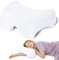 SAHEYER Oreiller Ergonomique Cervical, Oreiller pour Dormir sur Le côté avec Trou pour Les Bras, Oreiller Memoire Forme pour Le Cou et Les épaules, Coussin de Lecture pour Lit ou Canapé