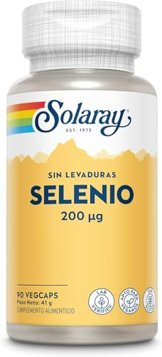 Selenio 200 mcg, 90 cápsulas veganas, suplemento de selenio de alta resistencia, L-selenometionina, verificado en laboratorio Solaray
