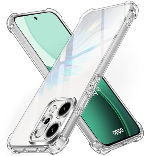 ivoler Crystal Klar Silikon Hülle für Oppo Reno 14 5G mit Stoßfest Schutzecken, Dünne Weiche Flexible TPU Transparent Schutzhülle Durchsichtige Handyhülle Kratzfest Case Cover