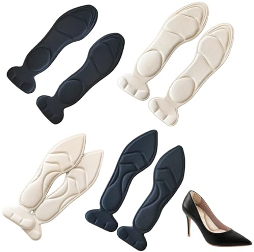 Wcawnlt 4 plantillas para zapatos de tacón alto media suela femenina gel Pad Confort, cojín de talón Rutschfest autoadhesivo, protector de zapatos demasiado grande para fiesta de fiesta diaria