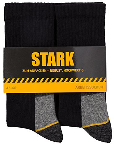 STARK Herren Arbeitssocken Atmungsaktiv Robust, Lang | 6 Paar, 43-46