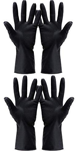 2 paia di guanti per tinture per capelli, in lattice, per parrucchieri, tinture per capelli, pulizia e lavaggio dei piatti