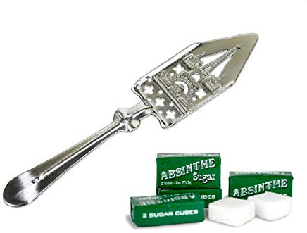 Cuillère à Absinthe La Tour Eiffel (Style I) par Bonnecaze Absinthe & Home et 10 Cubes de Sucre