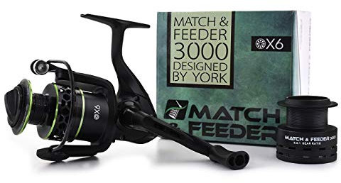 York Angelrolle Feederrolle Match&Feeder Weitwurfrolle Feederangeln Matchangeln (3000)
