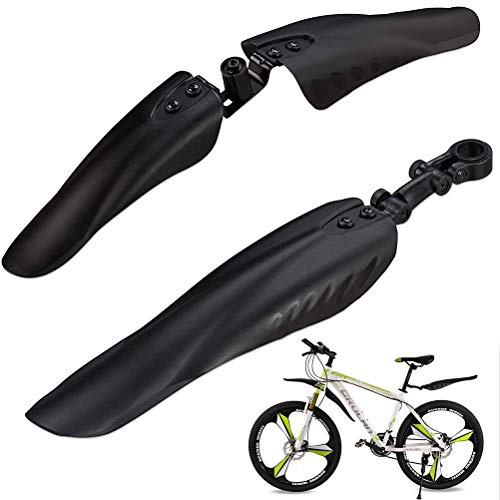 Lintat Juego de guardabarros delantero y trasero para bicicleta de montaña de 24 a 28 pulgadas, color negro
