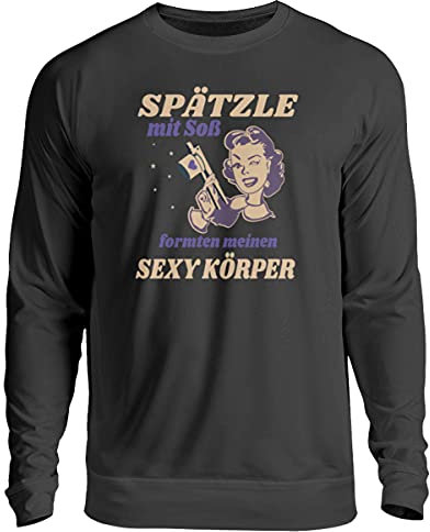 Spätzle avec sauce – Proverbes souabes – Cadeaux de souabe – Pull unisexe, noir de jais, M