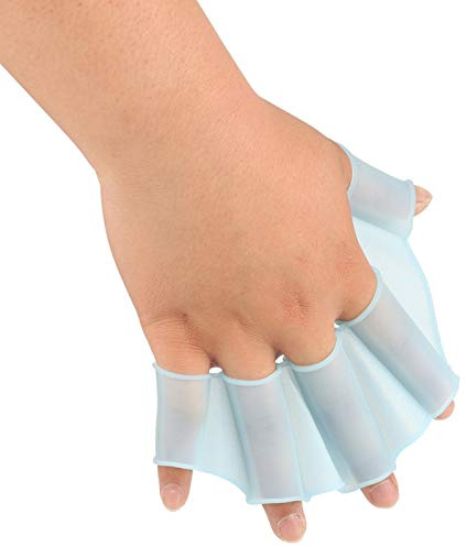 Svävande simhandskar Finger Flipper Fins Simningsträning Surfing Dykning Vattenövning(Large)