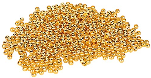 Rund distanspärla, utsökt hantverk Smycketillverkning Stopppärlor Hållbar 500 st Crimppärlor för halsband Armband DIY(Imiterat guld)
