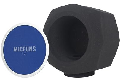 micfuns Microfono da studio antivento F3 filtro anti-pop per microfono da 4,5 a 6 cm per cabina di isolamento vocale portatile, copertura insonorizzata (blu)