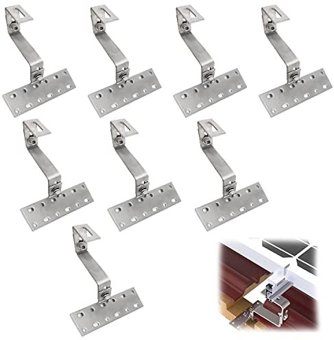 8 STK Dachhalterungen Solarmodule, Verstellbar Feuerverzinkt Dachhaken Photovoltaik, Dachhaken PV Montageset Ziegeldach Solarpanel Halterung Ziegeldach