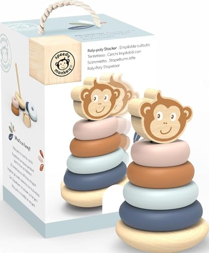 Speedy Monkey Trä Roly Poly stapeltorn FSC-certifierad leksak