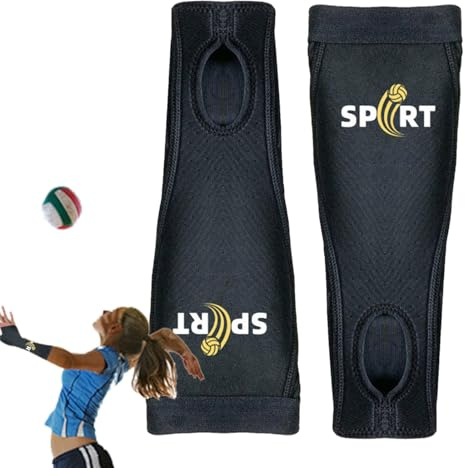 Zuasdvnk Mangas de brazo de voleibol juvenil, protección transpirable para brazos y muñecas, equipo deportivo ligero, mangas acolchadas antideslizantes, protección UV, manga de compresión para