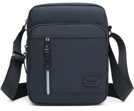 Vologle Sac à bandoulière pour homme, sac à main pour homme, petit sac à bandoulière tendance avec bandes réfléchissantes pour un usage quotidien, loisirs, Noir