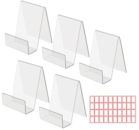 Gorise 5 soportes de acrílico transparente para libros, folletos, folletos telefónicos, menús, carteles, revistas, etc.