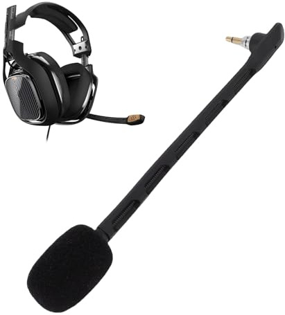 Annadue 2sts Ersättningsmikrofon för Gaming Headset Löstagbar Bommikrofon med Guldpläterad Pluggbrus Som Avbryter Klart Ljud Från C -trådkärnan (BLACK)