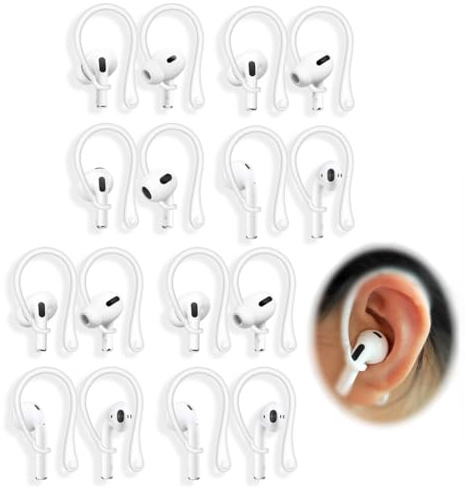 JYNXOR 8 Paia archetto per auricolari Drop, sport, accessori per cuffie, Ganci per le orecchie, design sicuro e regolabile, per sport e attività all'aperto, comfort duraturo, morbido e durevole