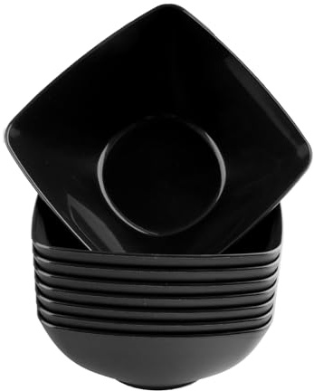 Shuqio Lot de 8 bols à sauce et à snack noirs, lot de petits bols noir mat pouvant servir de bols à céréales, saladiers, coupes à dessert pour sushis, fruits ou soupes réutilisables.