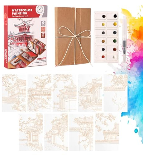 Taccuino con pittura per adulti | Attrezzature per disegno e artigianato | Mini kit da viaggio per artisti principianti, confermati, studenti, insegnanti, viaggiatori, attività