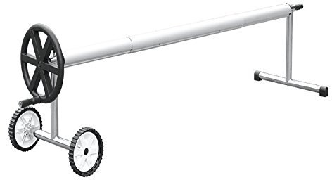 International Pool Protection Enrollador en Acero INOX para Mantas de Burbujas Extensible. para Piscinas de hasta 5.50 Metros de Ancho con Tubo de 102mm de Ø