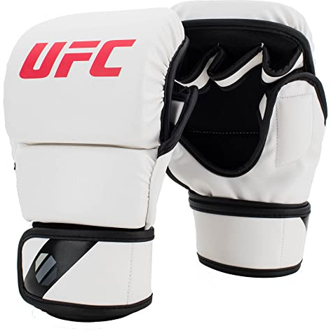 UFC MMA 8oz Sparring Gloves, Color- White, Size- S/M