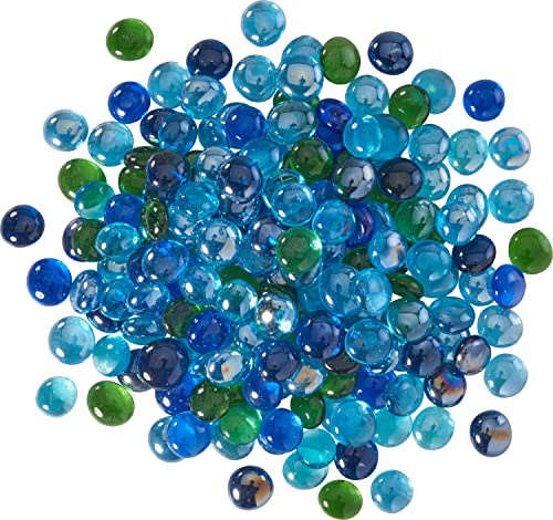 VBS XXL Glas-Muggelsteine Bunt 1 kg Mosaiksteine aus Glas für kreative Projekte 1.0 kg ideal für Bastelarbeiten und Dekoration Ø 1,8 cm