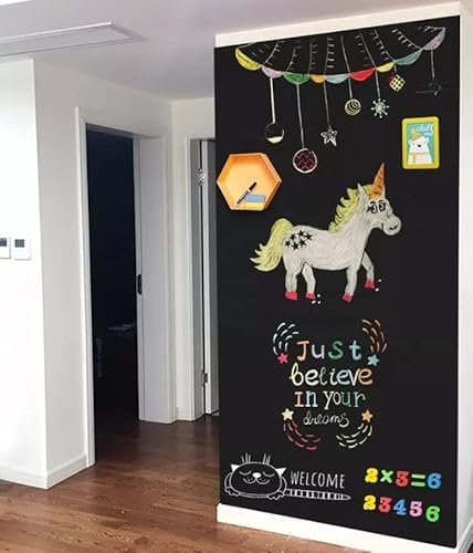 Magnet-Tafel-Folie Farbe: schwarz | 40 Größen | Preis-Leistung Top beschreibbar, abwischbar, magnetisch | Kreide Tafel Magnet Folie (150x60cm)