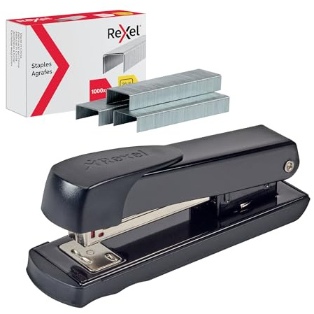 Rexel 2100019 Meteor Half Strip Stapler with No.56 Staples Bundle