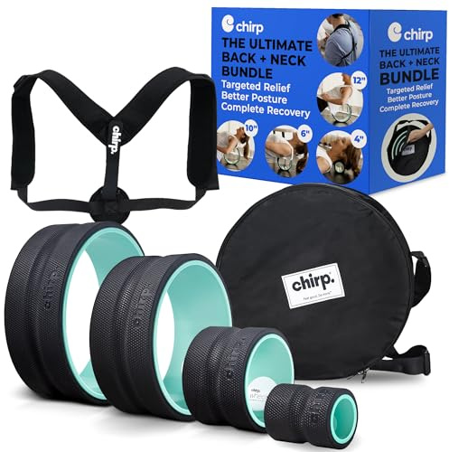 Chirp Wheel+ Schaumstoffrolle zur Linderung von Rückenschmerzen, Muskeltherapie und Tiefengewebe-Massage – ultimatives Rücken- und Nackenschmerzen-Bündel