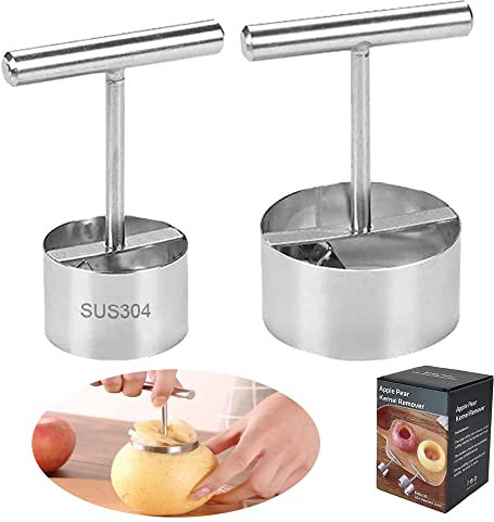 LONGHAO 2 Pz,Acciaio Inossidabile Leva Torsoli,Snocciolatore Di Mele,Mela Corer,Levatorsoli Mela,Togli Torsolo Mela,Mela O Pera Core Remover Strumento,Per La Lavorazione Della Frutta