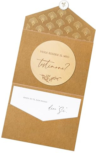 Joli Coon Carta in legno Vuoi essere il mio testimone, con busta