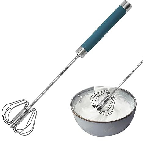 Frusta Rotante | Frusta semiautomatica in Acciaio Inox a Spinta Manuale, Frusta per Uova, Multifunzione, Frusta per Uova e, Gadget da Cucina