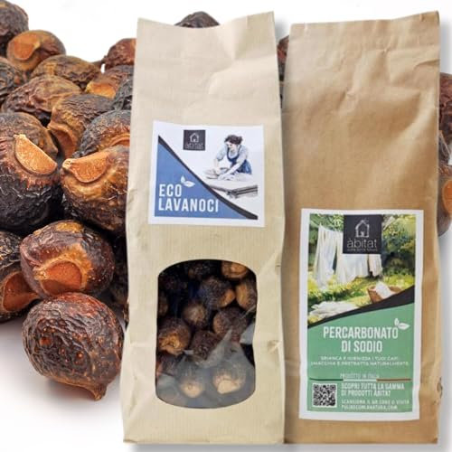 Set 500g Noci del sapone indiane + 500g Percarbonato di Sodio, Ecodetersivo e sbiancante 100% naturali